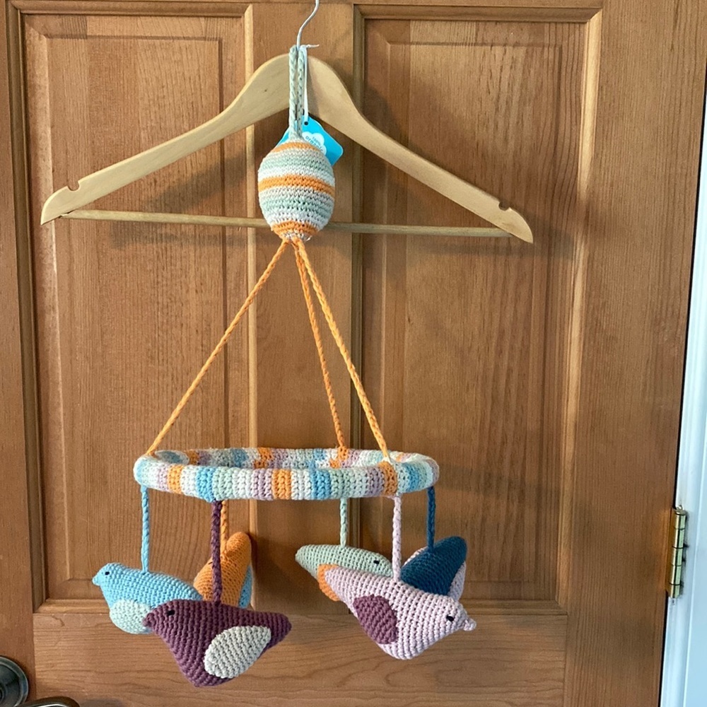 Pebble Child Handmade Fair Trade Colorful Birds Baby Nursey Mobile NEW NWT
